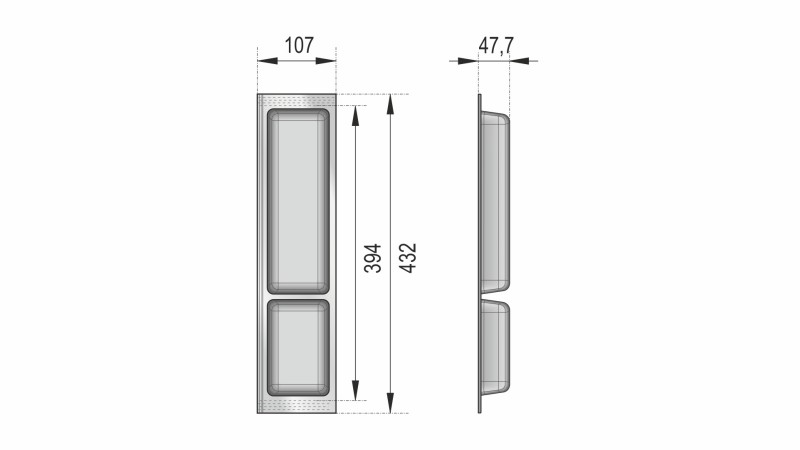 Поддон пластиковый PC11/W/107x430 (5)