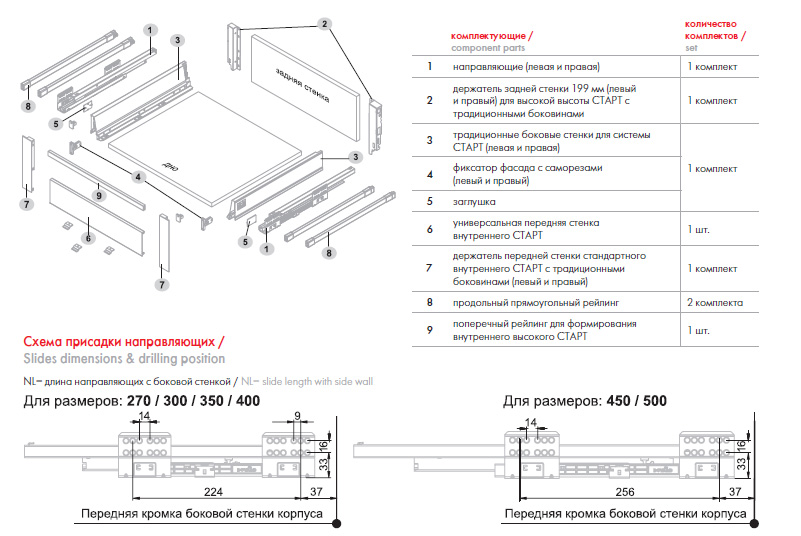 Держатель передней стенки SB08 (высокий), белый