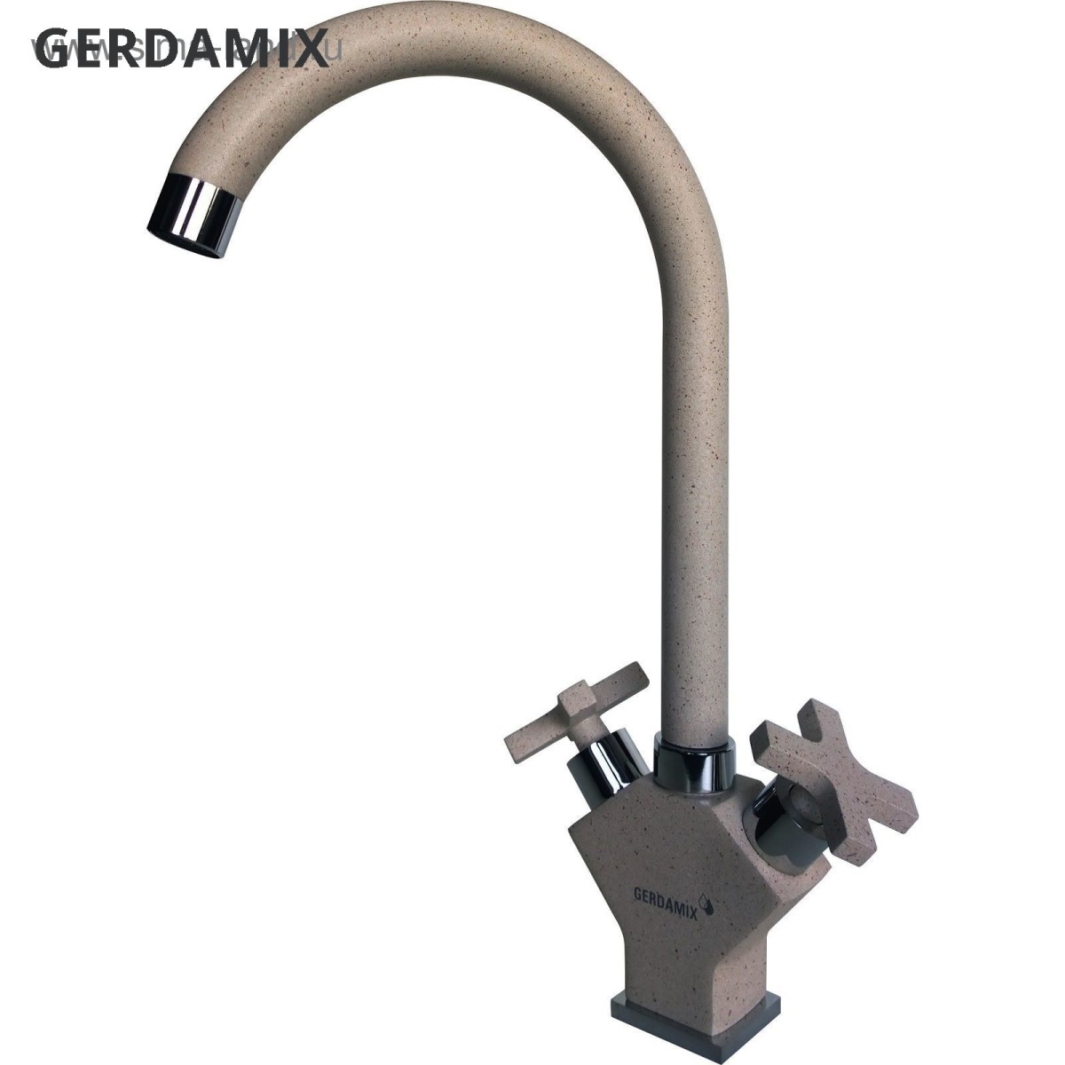 CARMESI GR302 Смеситель высокий излив двухрычажный GERDAMIX (песок)