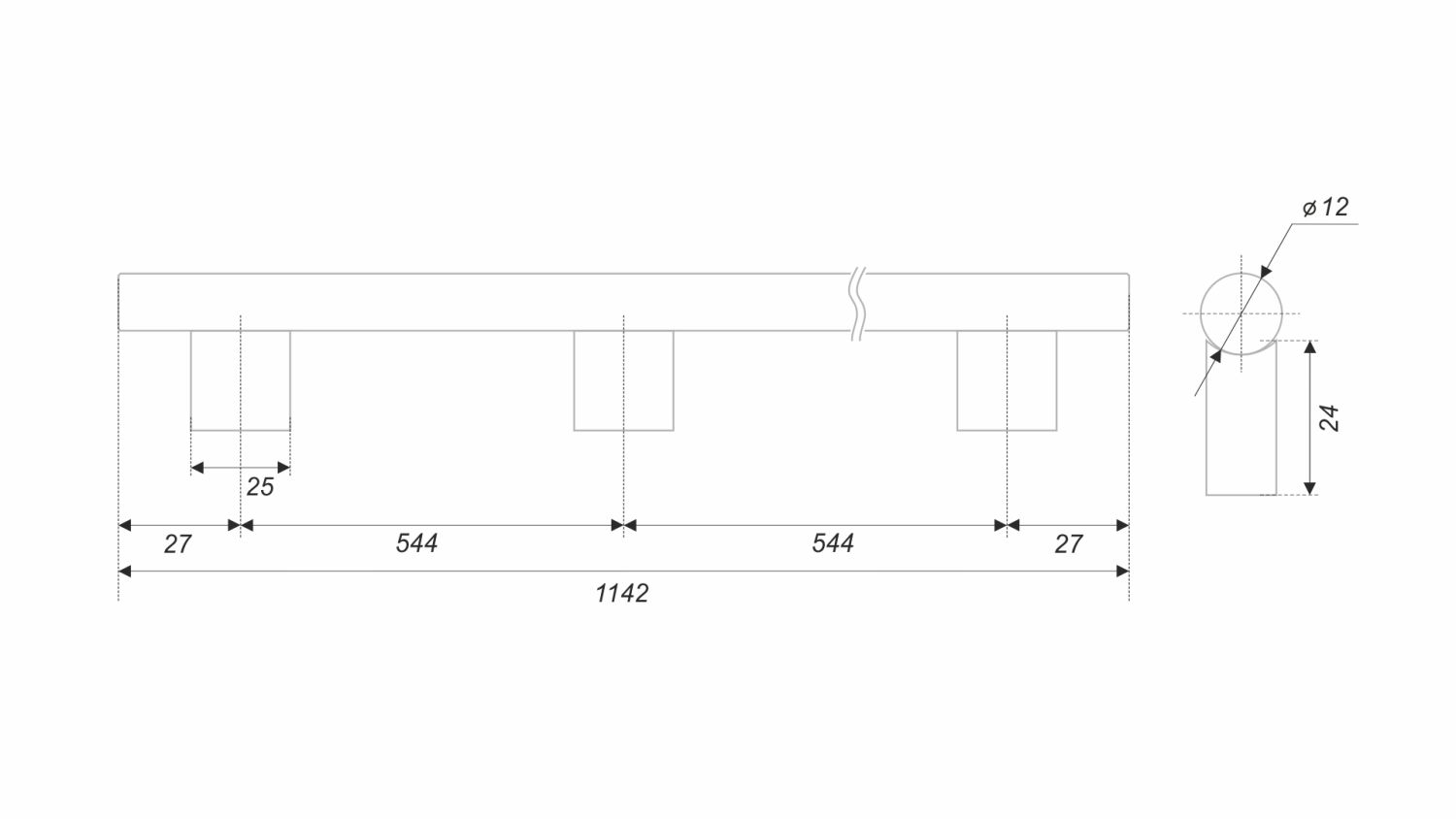 Ручка мебельная RS325BL.5/1088 (15)