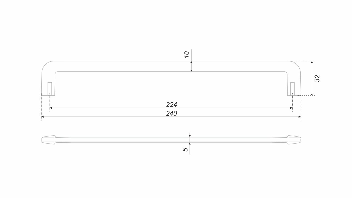 Ручка мебельная RS331MBSN.4/224 ДИРЕКТ (25) 