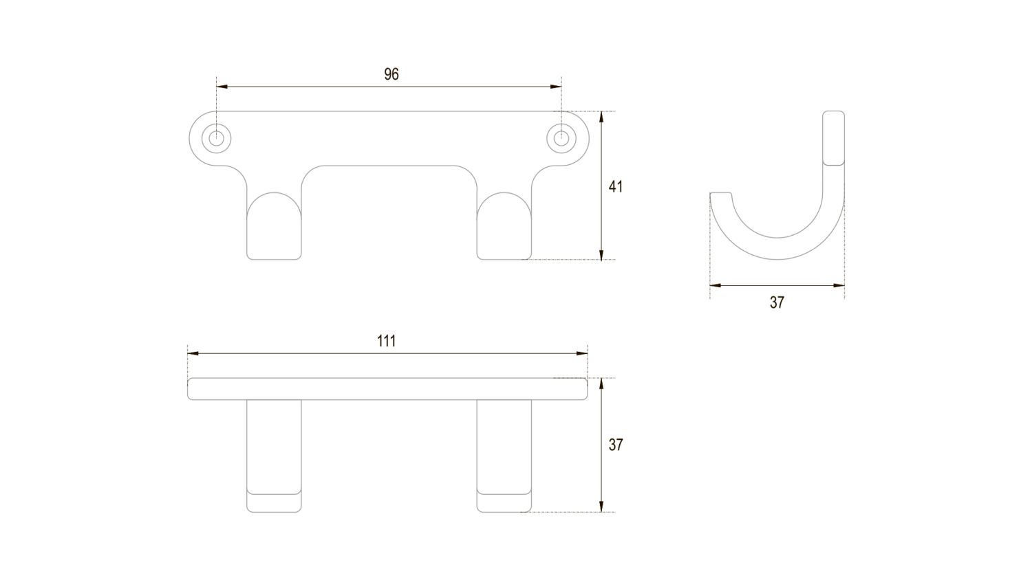 крючок K220BSN.2 TWIN атласный никель (18) ПОД ЗАКАЗ