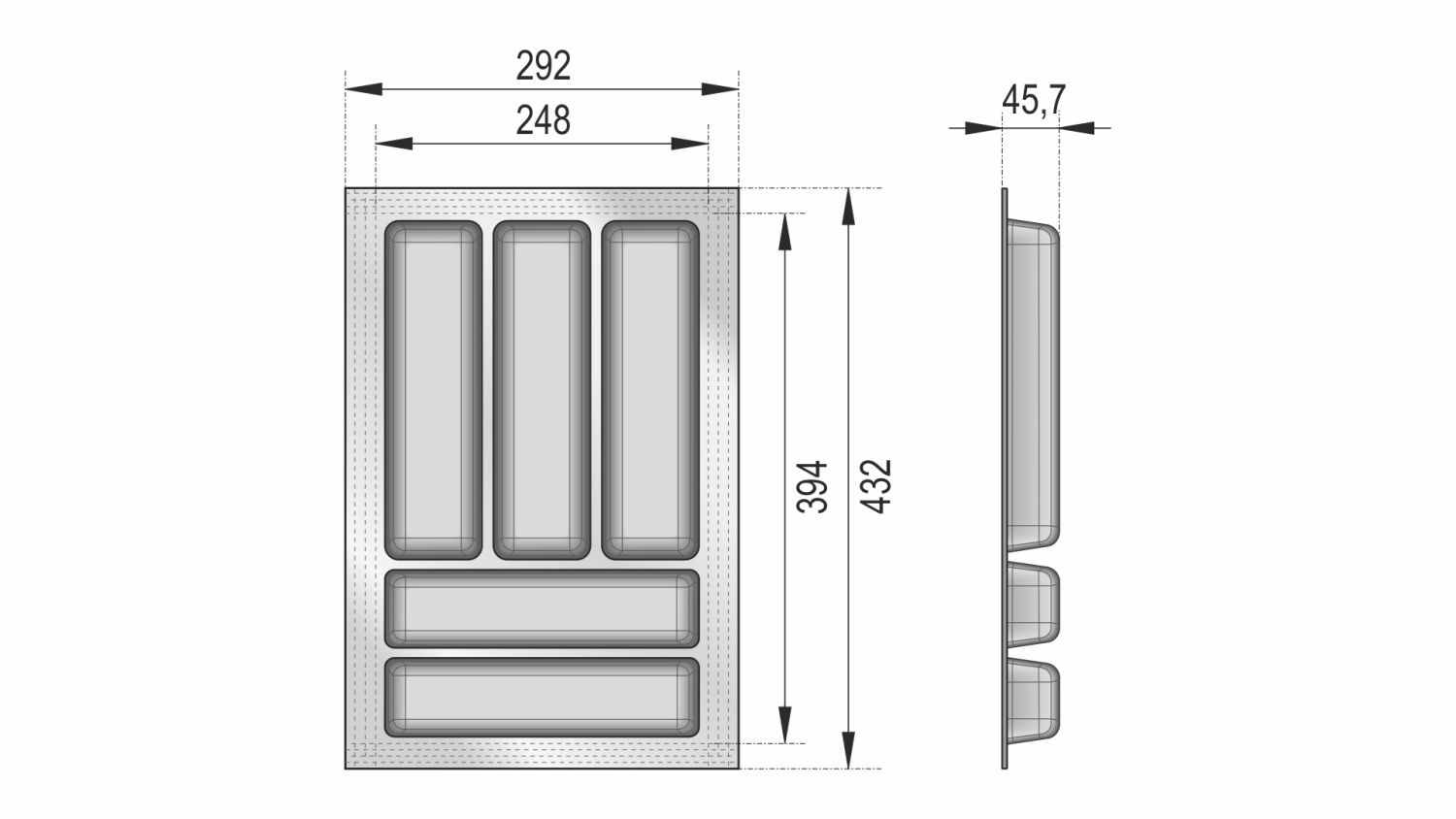Поддон пластиковый PC14/GRPH/292x430 (5)