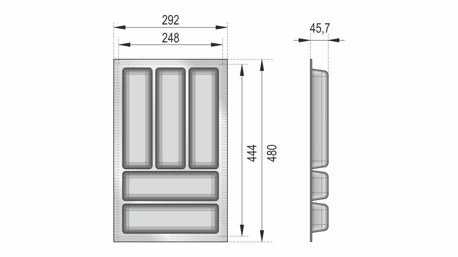 Поддон пластиковый PC14/W/292x480 (5)