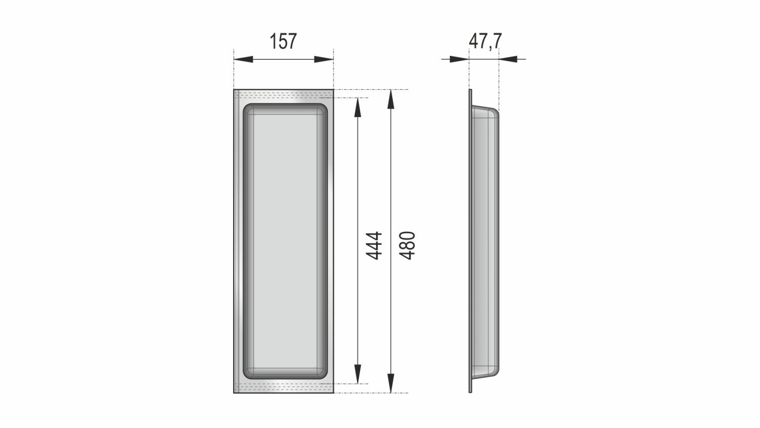 Поддон пластиковый PC12/GRPH/157x480 (5)