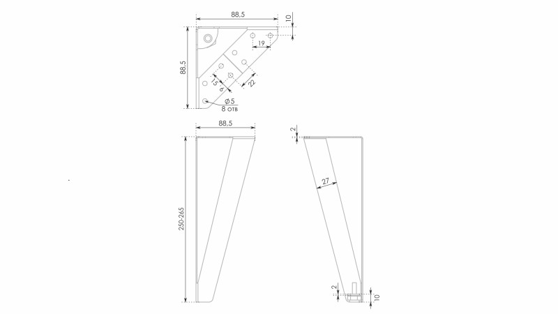 Опора регулируемая VIVA N333GR.2/250 (23)