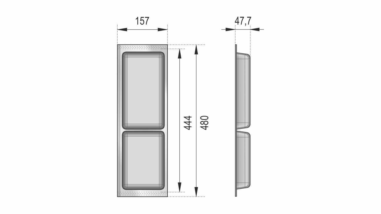 Поддон пластиковый PC13/GRPH/157x480 (5)