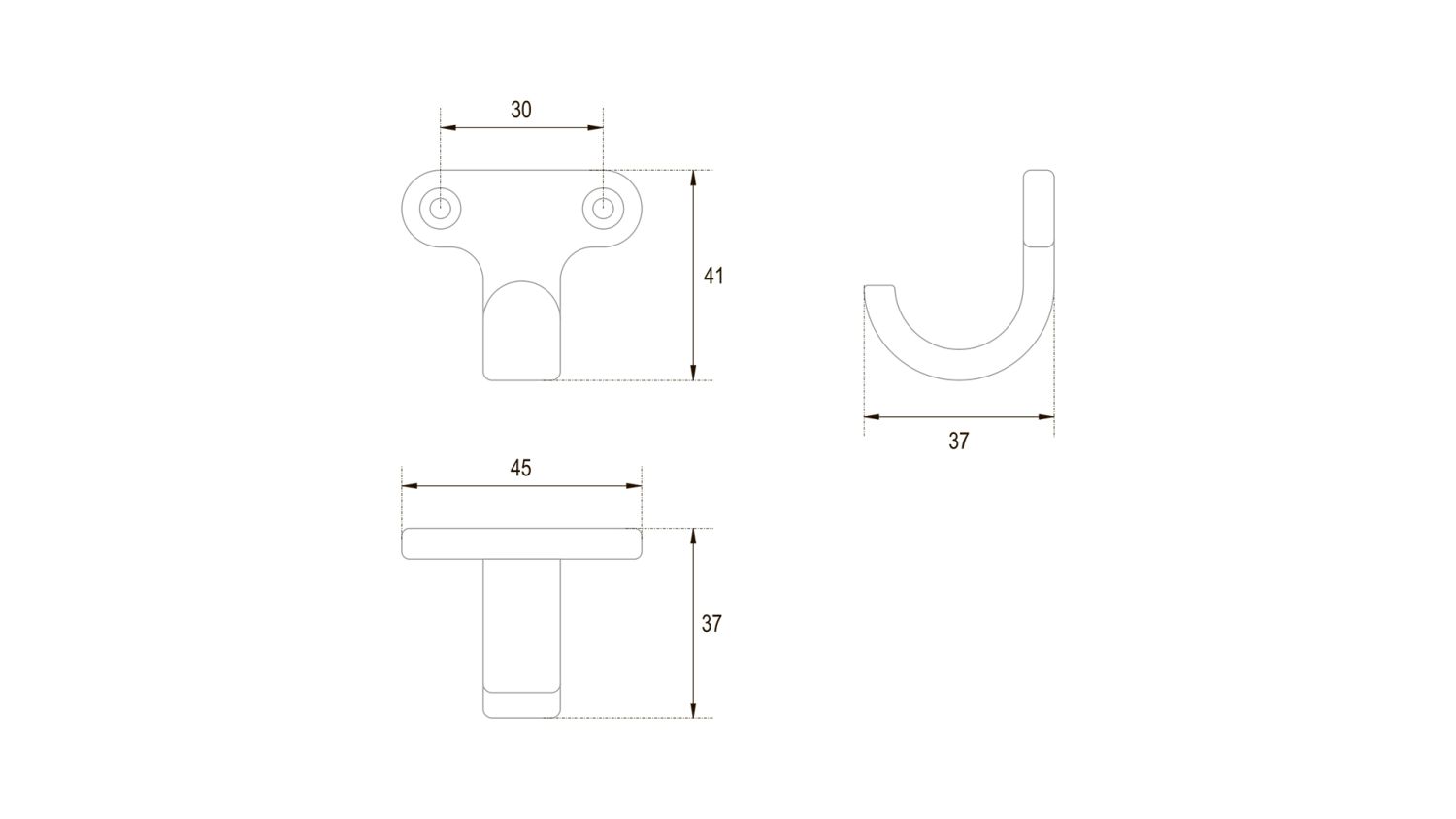 крючок K120BSN.2 TWIN атласный никель (30) ПОД ЗАКАЗ 