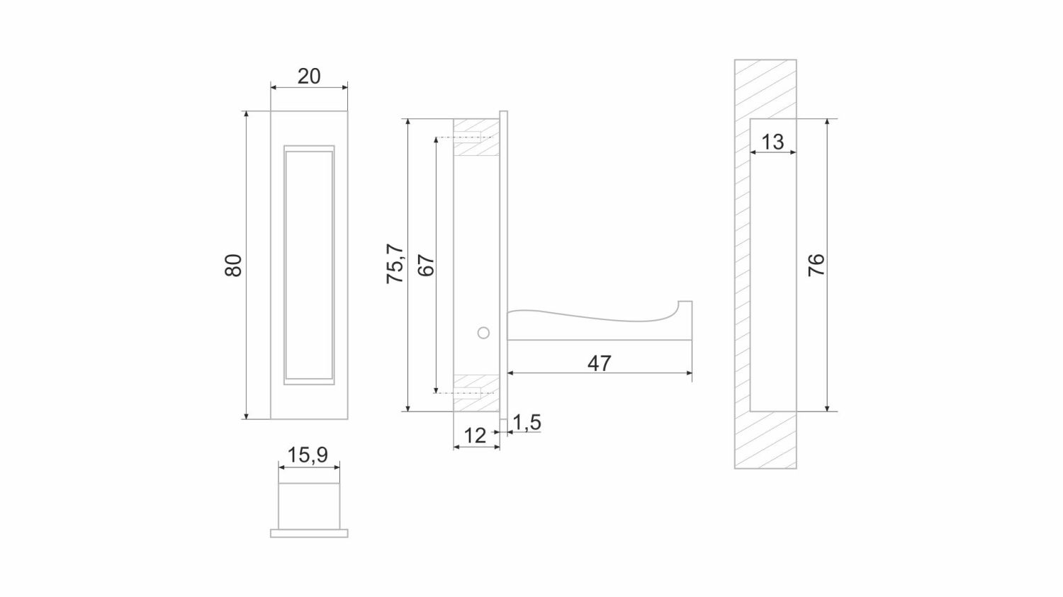 крючок K100BN.12 черный никель (40) врезной ПОД ЗАКАЗ 