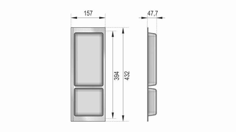 Поддон пластиковый PC13/GRPH/157x430 (5)